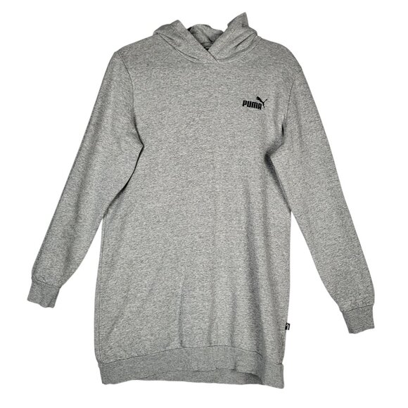 Puma Sweatshirt Women's Large Gray Hooded Longer Length Athletic Workout - Picture 1 of 8